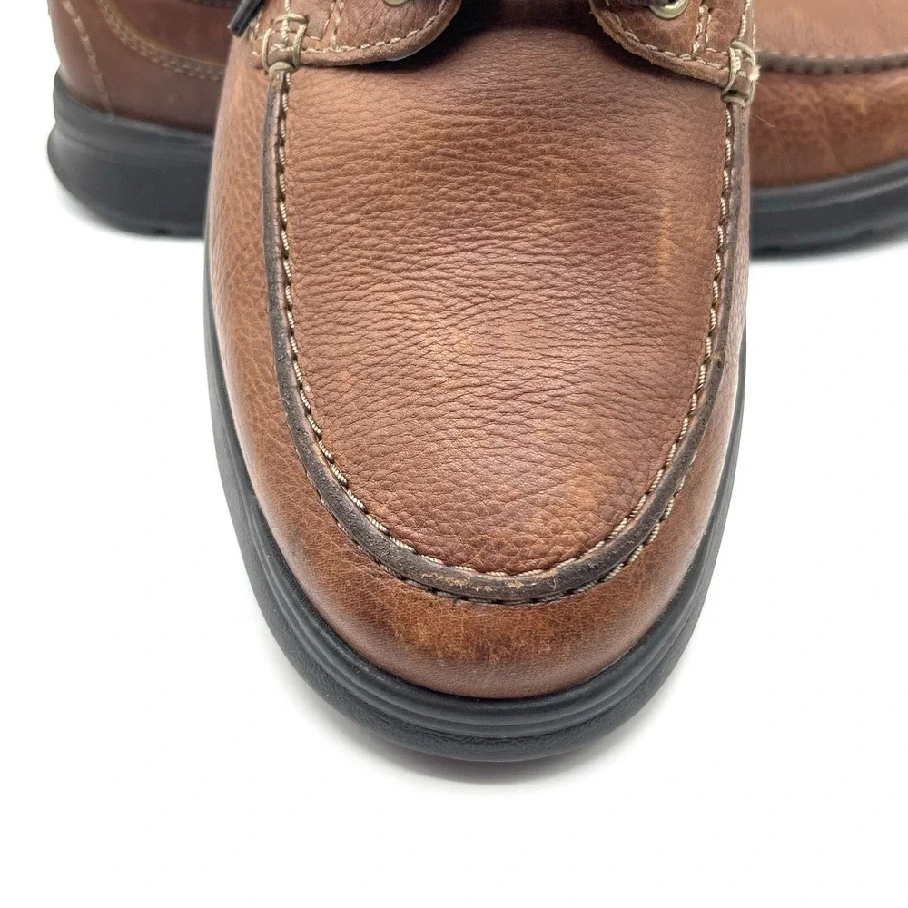 Clarks Bradley Vibe Moc Toe Casual Shoe Men 10 Brown Leather Comfort‎